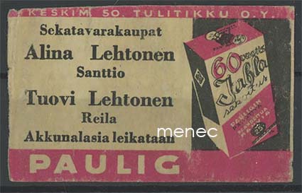 Kauppiasetiketti, Paulig, Alina Lehtonen, Santtio, Tuovi Lehtonen, Reila 
