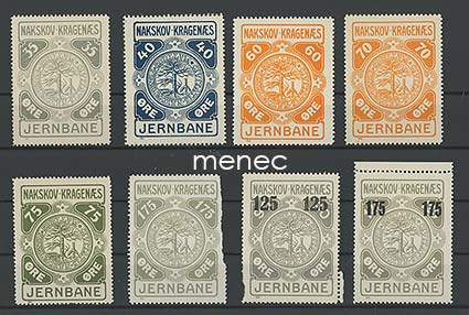 Tanska, Nakskov - Kragenaes Jernbane, 8 rautatiemerkkiä 