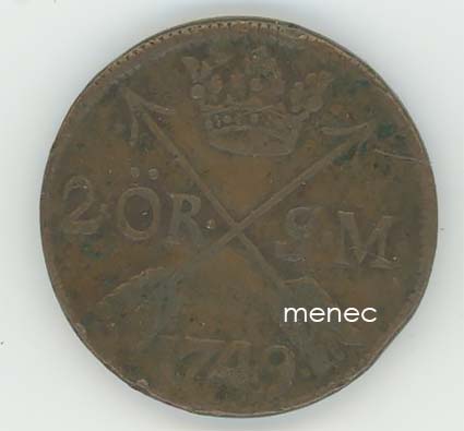 Ruotsi, 2 öre 1749 