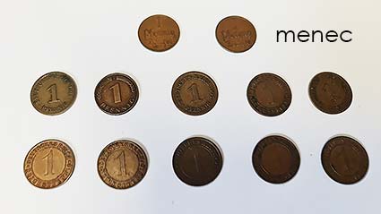 Saksa, pennejä, 10 kpl & Danzig 2 kpl 