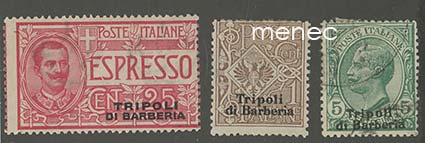 Italia, Libya, Tripolitania de Barberia, 3 kpl 