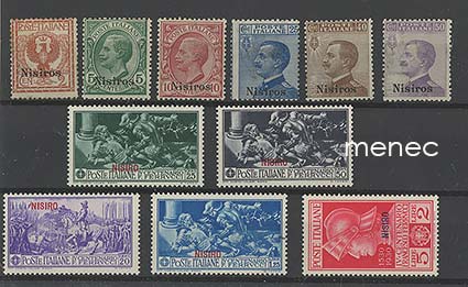 Italia, Egean meren saaret 1912, Nisiros/Nisiro, 11 kpl