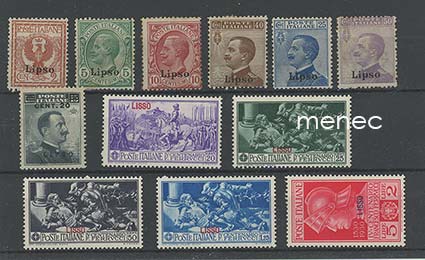 Italia, Egean meren saaret 1912, Lipso, 12 kpl 