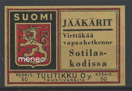 Tulitikkuetiketti, Jääkärit, viettäkää vapaahetkenne sotilaskodissa 