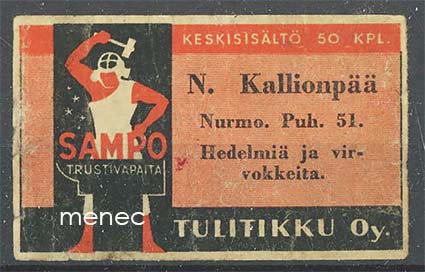 Seppä-etiketti, N. Kallionpää, Nurmo 