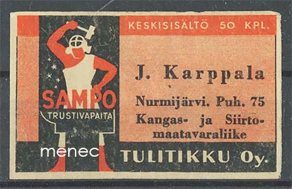 Seppä-etiketti, J. Karppala, Nurmijärvi 