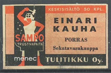 Seppä-etiketti, Einari Kauha, Porras, Tammela 