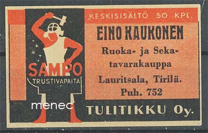Seppä-etiketti, Eino Kaukonen, Lauritsala, Tirilä 