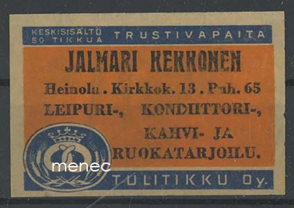Kauppiasetiketti, Jalmari Kekkonen, Heinola 