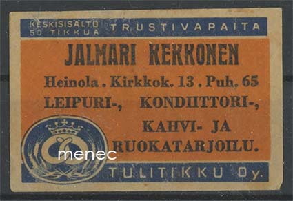 Kauppiasetiketti, Jalmari Kekkonen, Heinola 