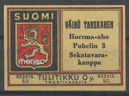Tulitikkuetiketti, Väinö Tanskanen, Horsma-aho 