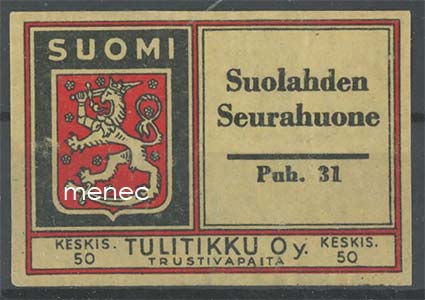 Tulitikkuetiketti, Suolahden Seurahuone 