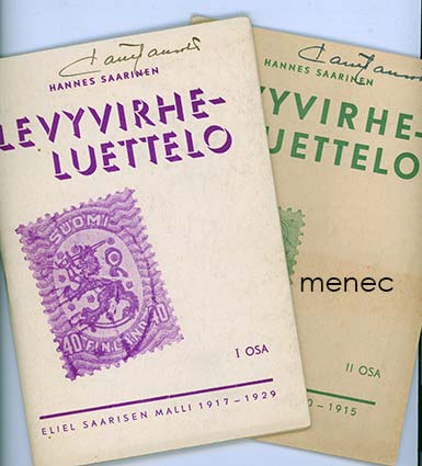 Saarinen, Hannes - Levyvirheluettelo. I-II osa 