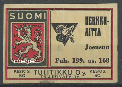 Tulitikkuetiketti, Herkkuaitta, Joensuu 