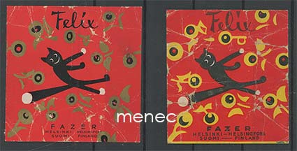 Felix, makeisetiketti, 2 erilaista 