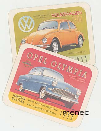 Volkswagen 1300 / Opel Olympia, keräilymerkkejä 