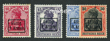 Saksa, Romanian miehitys, 9. armeijan etappimerkkisarja 1918 