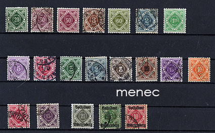 Saksa, Württemberg, virkamerkkejä, 64 kpl erä 