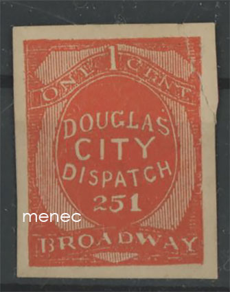 USA local, Douglas City Dispatch, NY 1879, 1 c 