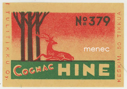 Tulitikkuetiketti, Cognac Hine 