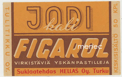 Jodi kali Figarol, virkistäviä yskänpastilleja 