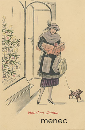 Joululahjoja; nainen ja koira 