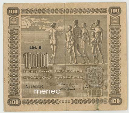 Seteli, 100 mk 1939 