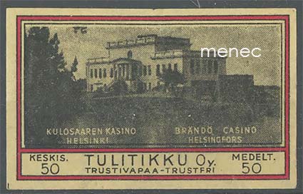 Tulitikkuetiketti, Kulosaaren Kasino 