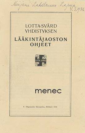 Lotta Svärd Lääkintäjaoston ohjeet 