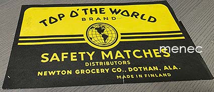 Víentietiketti, tukkupakkaus, Top o' the world brand 