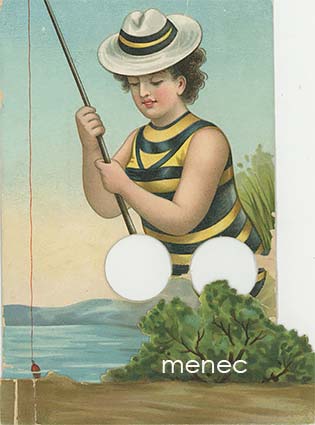 Nainen ongella, huumorikortti 