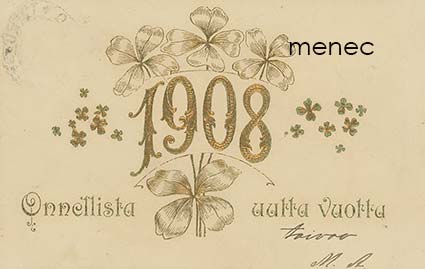 Uuden vuoden kortti 1908 