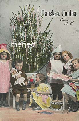 Lapsijoukko kuusen juurella 