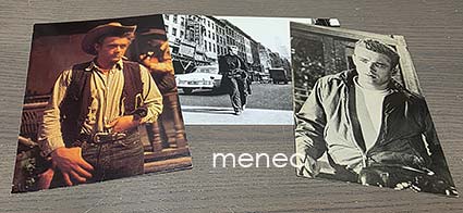 James Dean, kolme isokokoista korttia 