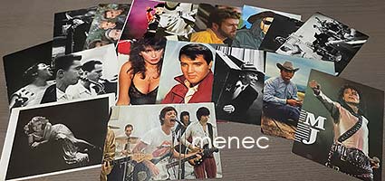 Ulkomaisia artisteja, isokokoisia postikortteja, 17 kpl 