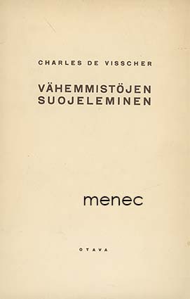 Visscher, Charles de - Vähemmistöjen suojeleminen 