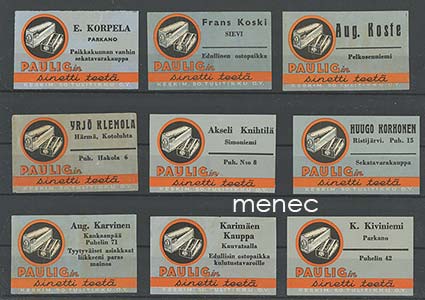 Kauppiasetikettejä, Paulig, 9 kpl 