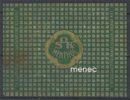 Menthol, makeisetiketti 