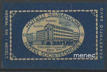 Tulitikkuetiketti, Hotelli Seurahuone, Turku 