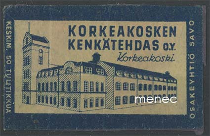 Tulitikkuetiketti, Korkeakosken Kenkätehdas 