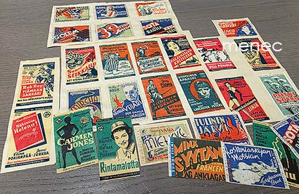 Tulitikkuetikettejä, elokuvia, 29 kpl 