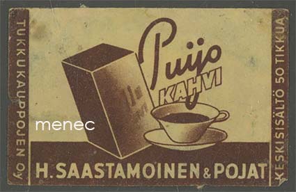 Tulitikkuetiketti, Puijo Kahvi, H. Saastamoinen & Pojat 