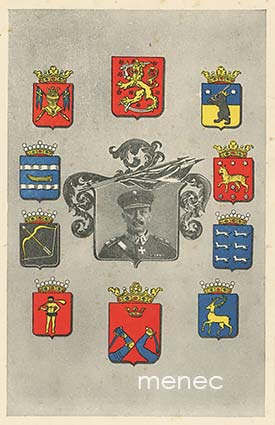 Mannerheim vaakunoiden keskellä 