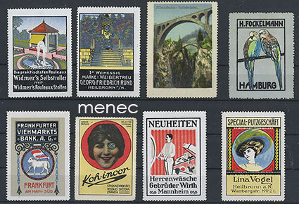 Eurooppalaisia mainosmerkkejä, 8 kpl 