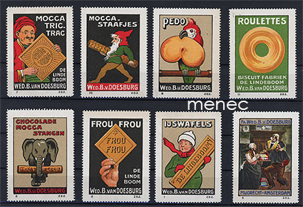 Eurooppalaisia mainosmerkkejä, keksejä ym. 16 kpl 