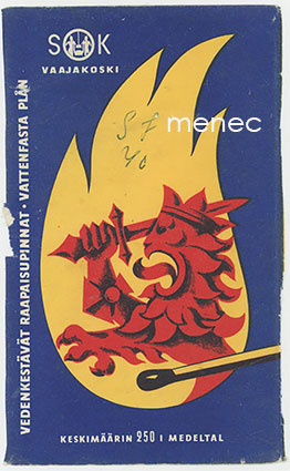 Tulitikkuetiketti, SOK Vaajakoski, vedenkestävät raapaisupinnat, iso 