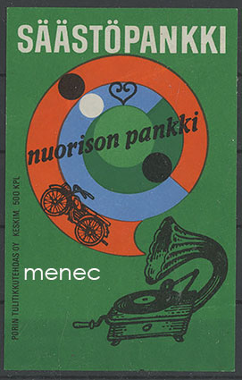Tulitikkuetiketti, Säästöpankki, nuorison pankki, iso 