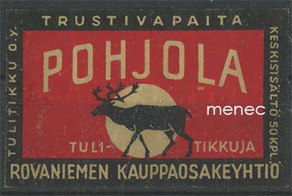 Tulitikkuetiketti, Pohjola, Rovaniemen Kauppaosakeyhtiö 