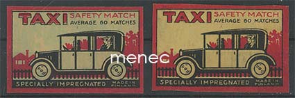 Vientietiketti, Taxi, 2 eri painatusta 