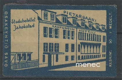 Tulitikkuetiketti, Pietarsaaren Kaupunginhotelli 